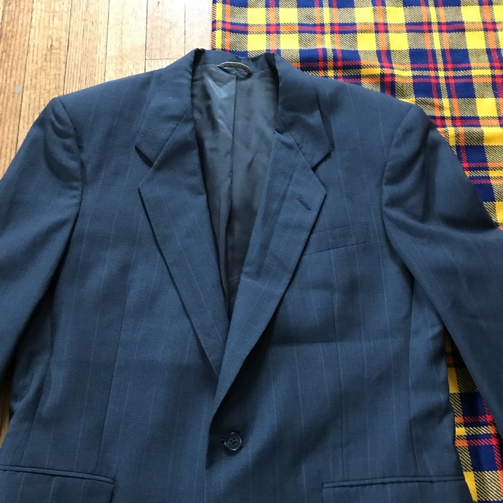 Christian Dior Two Button Blazer Blue Pinstripe - Picture 3 of 8